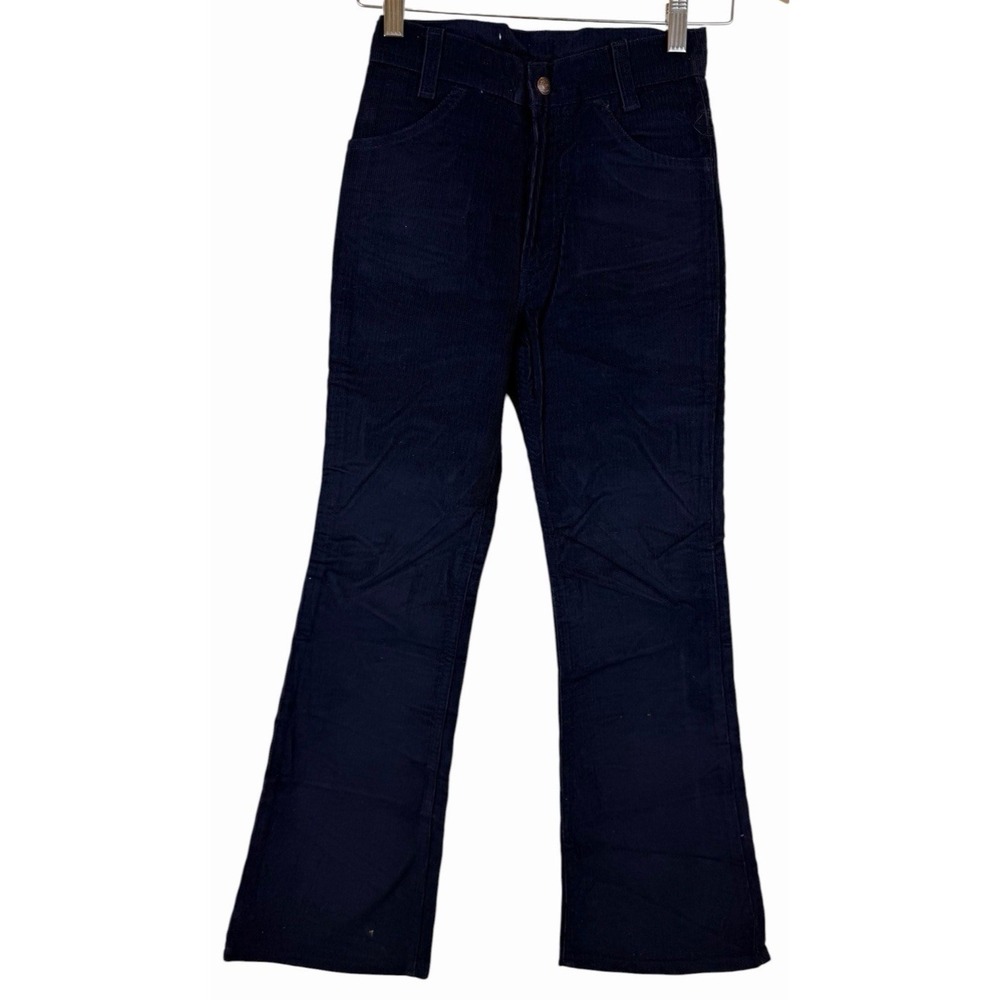 Vintage Boys 80s Levi's Blue Shrink Control Corduroy Bell Bottoms‎ 24X27 Size 14